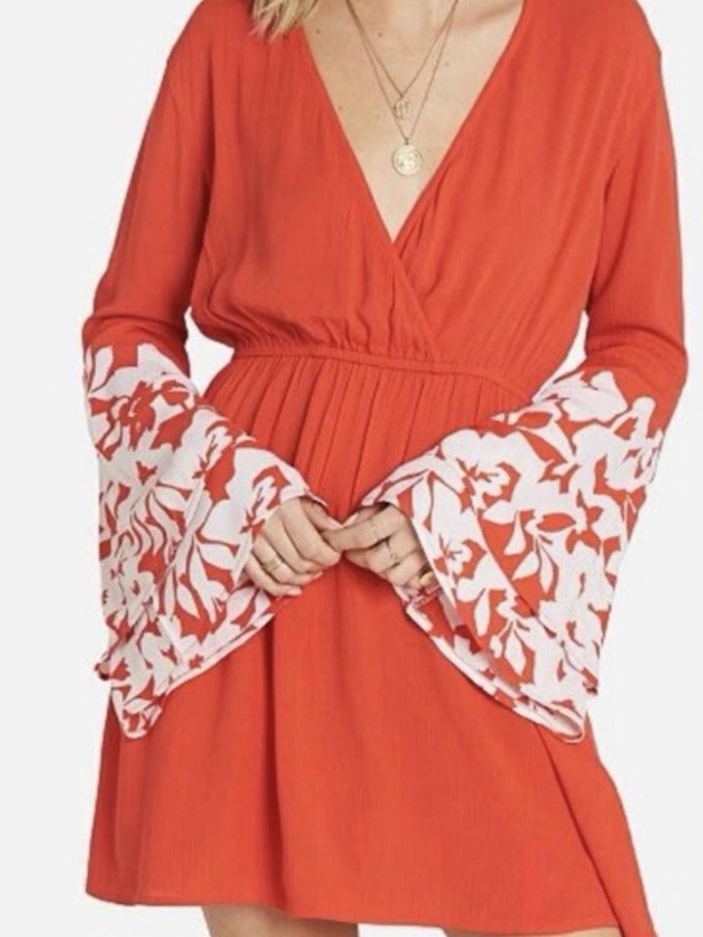 NWT Billabong Night Fever Dress Size Large - Boho Bell Sleeve